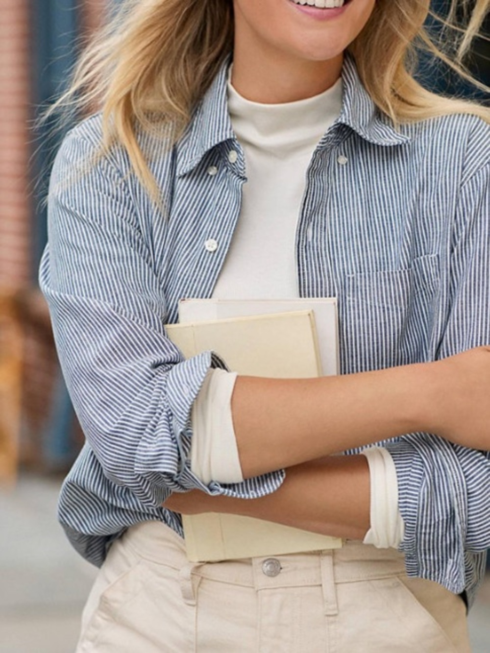 Mock neck ribbed long sleeve top